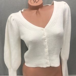 Abercrombie & Fitch vneck balloon sleeve cardigan